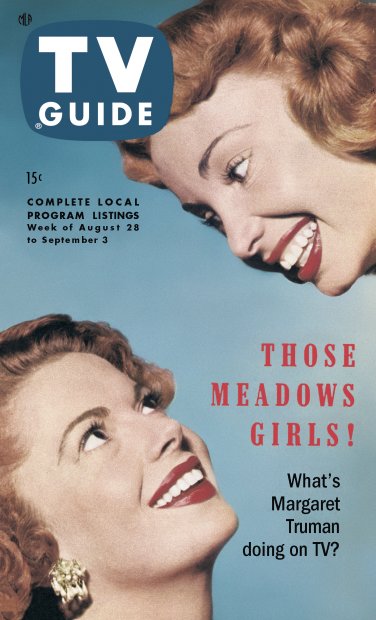 TV Guide cover - Audrey Meadows, Jayne Meadows - August 28, 1953