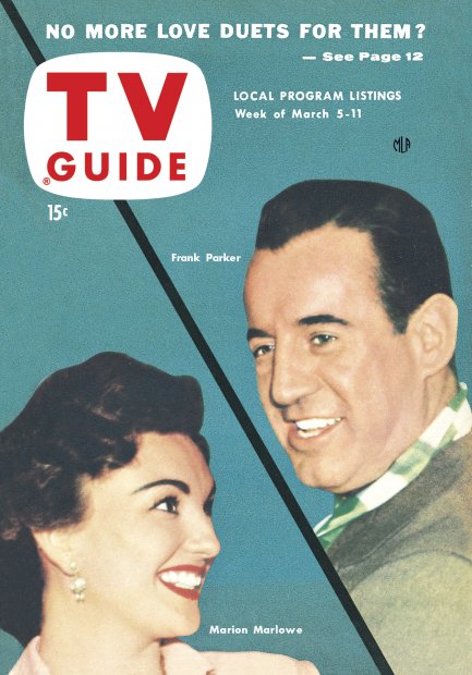 TV Guide cover - Marion Marlowe, Frank Parker - March 5, 1954