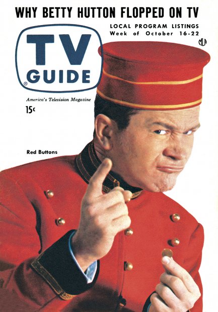 TV Guide cover - Red Buttons - October 16, 1954