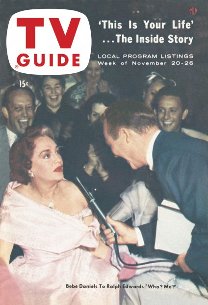 TV Guide cover - Bebe Daniels, Ralph Edwards - November 20, 1954