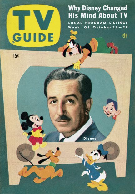 TV Guide cover - Walt Disney, Donald Duck, Dopey, Goofy, Mickey Mouse, Pluto - October 23, 1954