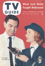 TV Guide cover - Ann Robinson, Jack Webb - July 24, 1954