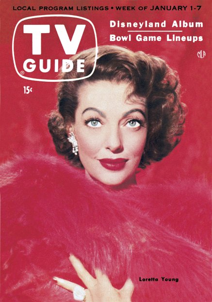 TV Guide cover - Loretta Young - January 1, 1955