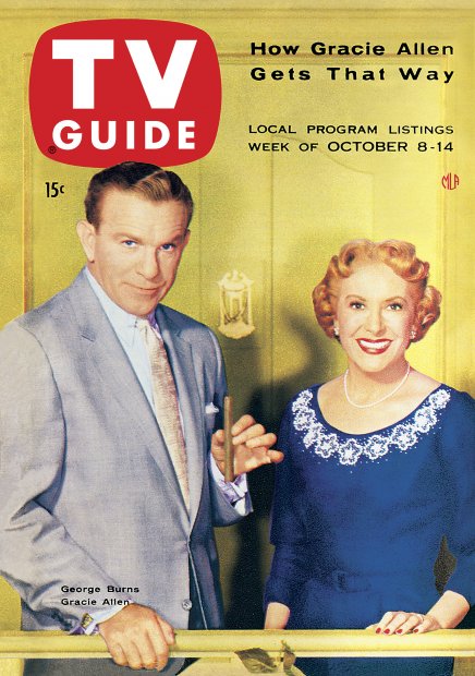 TV Guide cover - Gracie Allen, George Burns - October 8, 1955