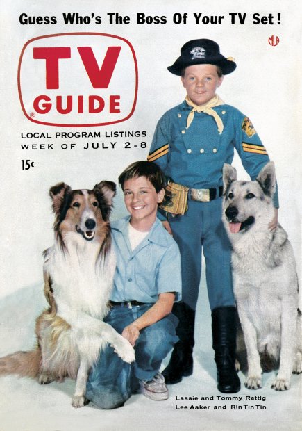 TV Guide cover - Lee Aaker, Lassie, Tommy Rettig, Rin Tin Tin - July 2, 1955