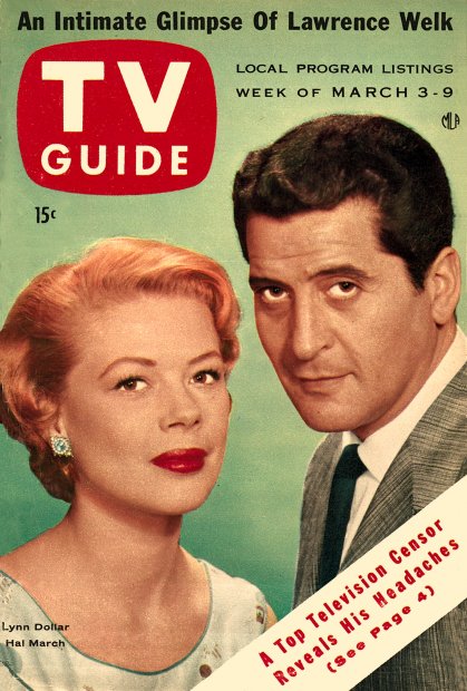 TV Guide cover - Lynn Dollar, Hal March - March 3, 1956