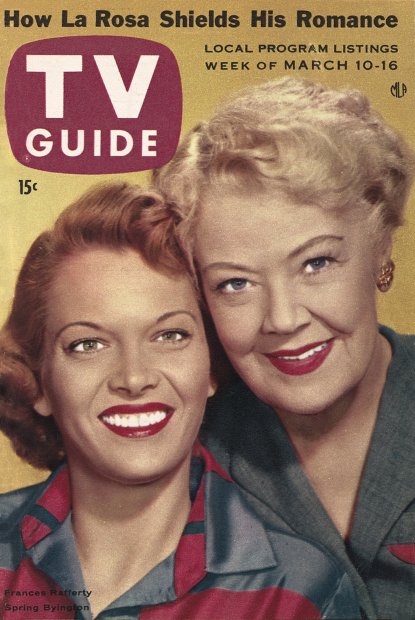 TV Guide cover - Spring Byington, Frances Rafferty - March 10, 1956