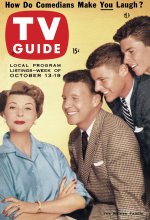 TV Guide cover - David Nelson, Harriet Nelson, Ozzie Nelson, Ricky Nelson - October 13, 1956