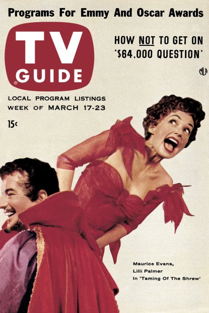 TV Guide cover - Maurice Evans, Lilli Palmer - March 17, 1956