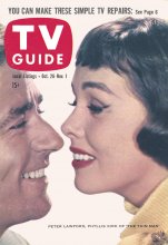 TV Guide cover - Phyllis Kirk, Peter Lawford - October 26, 1957