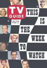 TV Guide cover - Eddie Rochester Anderson, Rosemary Clooney, Bing Crosby, Queen Elizabeth II, Patrice Munsel, Jane Powell, Tyrone Power, Mickey Rooney, Frank Sinatra - October 12, 1957
