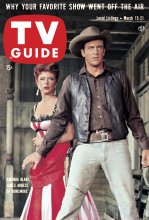 TV Guide cover - James Arness, Amanda Blake - March 15, 1958