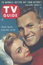 TV Guide cover - Tab Hunter, Peggy King - February 8, 1958
