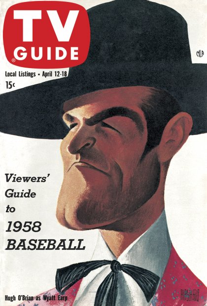 TV Guide cover - Hugh O'Brian - April 12, 1958