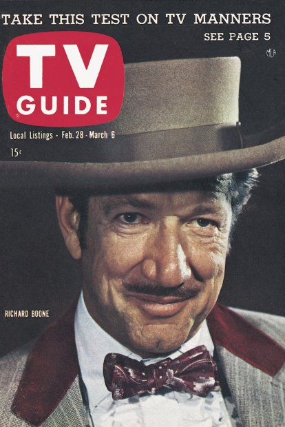 TV Guide cover - Richard Boone - February 28, 1959