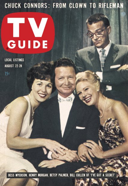 TV Guide cover - Bill Cullen, Henry Morgan, Bess Myerson, Betsy Palmer - August 22, 1959