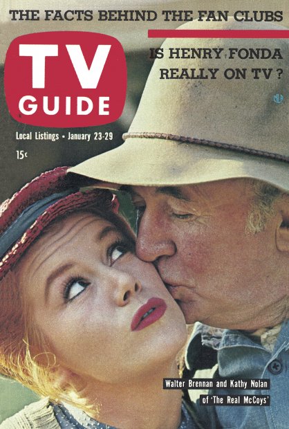 TV Guide cover - Walter Brennan, Kathy Nolan - January 23, 1960