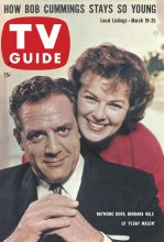 TV Guide cover - Raymond Burr, Barbara Hale - March 19, 1960