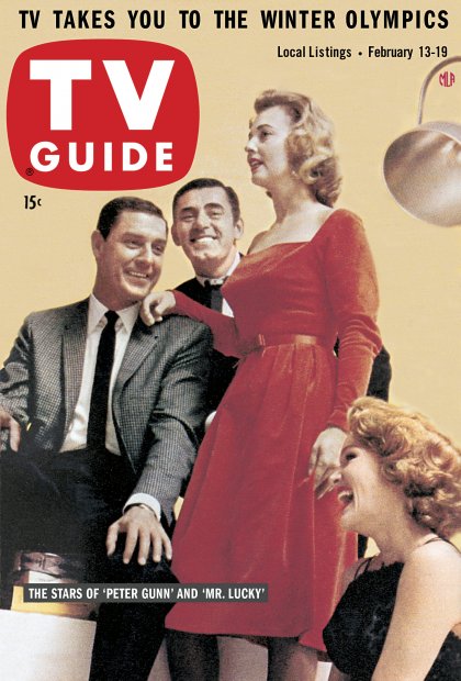 TV Guide cover - Lola Albright, Pippa Scott, Craig Stevens, John Vivyan - February 13, 1960