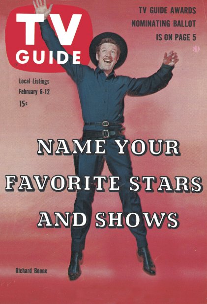 TV Guide cover - Richard Boone - February 6, 1960
