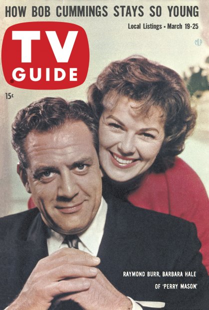 TV Guide cover - Raymond Burr, Barbara Hale - March 19, 1960