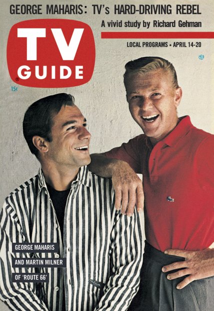 TV Guide cover - George Maharis, Martin Milner - April 14, 1962