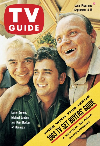 TV Guide cover - Dan Blocker, Lorne Greene, Michael Landon - September 8, 1962