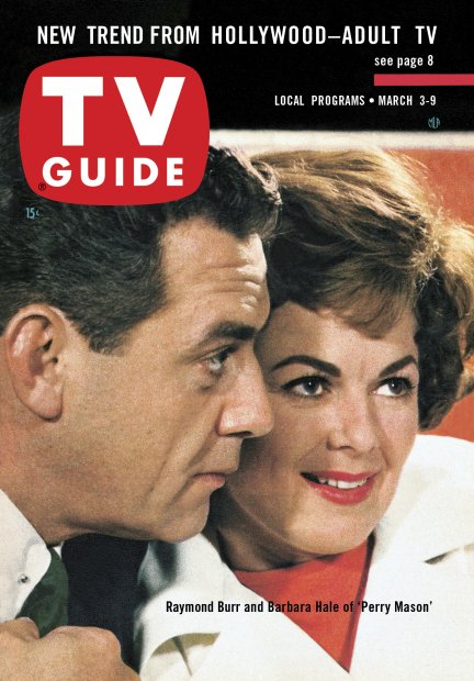 TV Guide cover - Raymond Burr, Barbara Hale - March 3, 1962