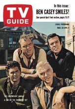 TV Guide cover - Dan Blocker, Lorne Greene, Michael Landon, Pernell Roberts - March 30, 1963