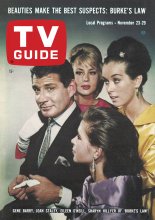 TV Guide cover - Gene Barry, Sharyn Hillyer, Eileen O'Neill, Joan Staley - November 23, 1963