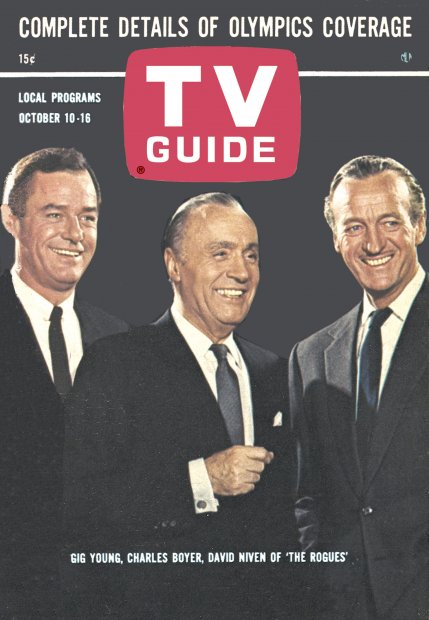 TV Guide cover - Charles Boyer, David Niven, Gig Young - October 10, 1964