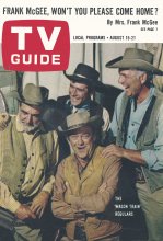 TV Guide cover - Robert Fuller, Frank McGrath, John McIntire, Terry Wilson - August 15, 1964