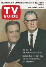 TV Guide cover - Raymond Burr, Erle Stanley Gardner - July 4, 1964