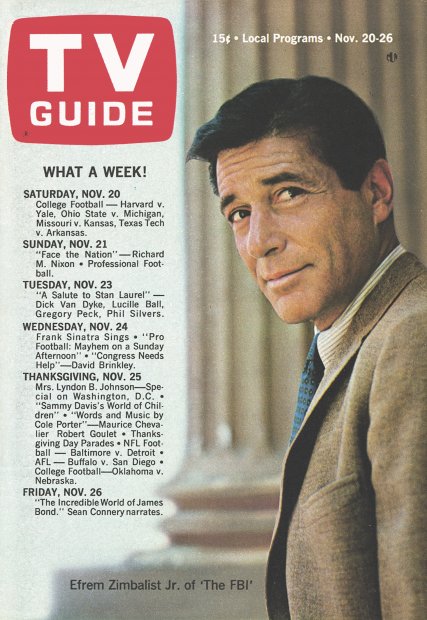 TV Guide cover - Efrem Zimbalist Jr. - November 20, 1965