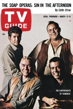 TV Guide cover - Dan Blocker, Lorne Greene, Michael Landon, Pernell Roberts - March 13, 1965