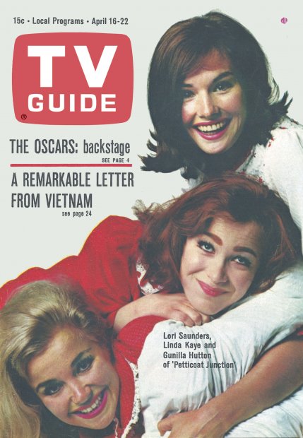 TV Guide cover - Gunilla Hutton, Linda Kaye, Lori Saunders - April 16, 1966