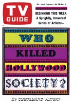 TV Guide cover - Who Killed Hollywood Society? - October 28, 1967