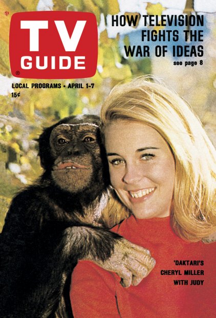 TV Guide cover - Cheryl Miller, Judy The Chimp - April 1, 1967