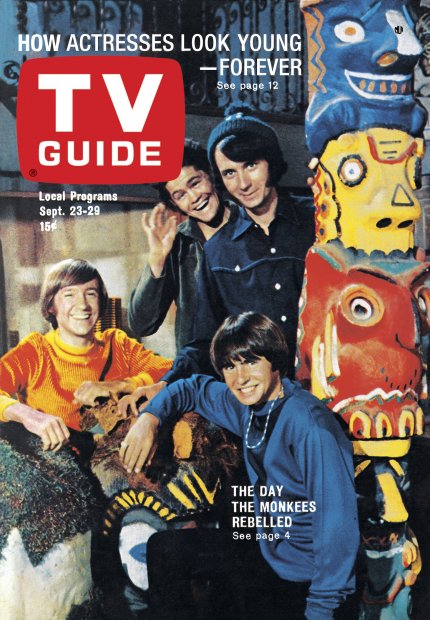 TV Guide cover - Mickey Dolenz, Davy Jones, Monkees, The, Mike Nesmith, Peter Tork - September 23, 1967