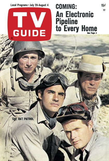 TV Guide cover - Larry Casey, Christopher George, Gary Raymond, Justin Tarr - July 29, 1967