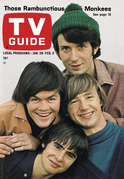 TV Guide cover - Mickey Dolenz, Davy Jones, Mike Nesmith, Peter Tork - January 28, 1967