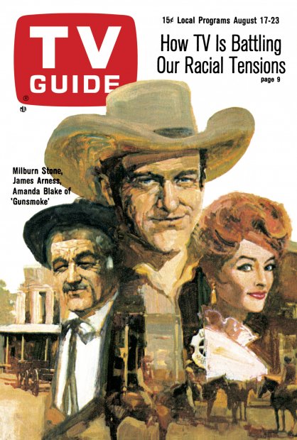 TV Guide cover - James Arness, Amanda Blake, Milburn Stone - August 17, 1968