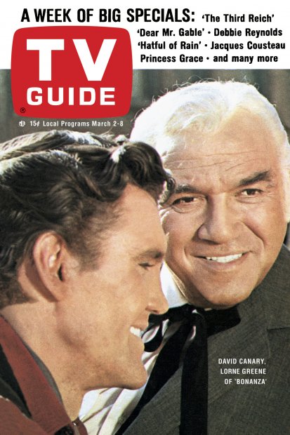 TV Guide cover - David Canary, Lorne Greene - March 2, 1968