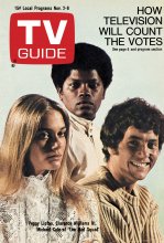 TV Guide cover - Michael Cole, Peggy Lipton, Clarence Williams III - November 2, 1968