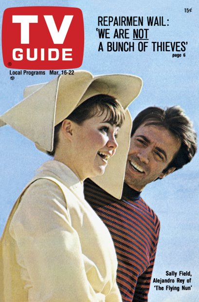 TV Guide cover - Sally Field, Alejandro Rey - March 16, 1968