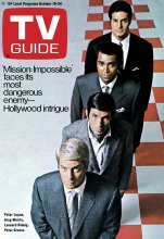 TV Guide cover - Peter Graves, Peter Lupus, Greg Morris, Leonard Nimoy - October 18, 1969