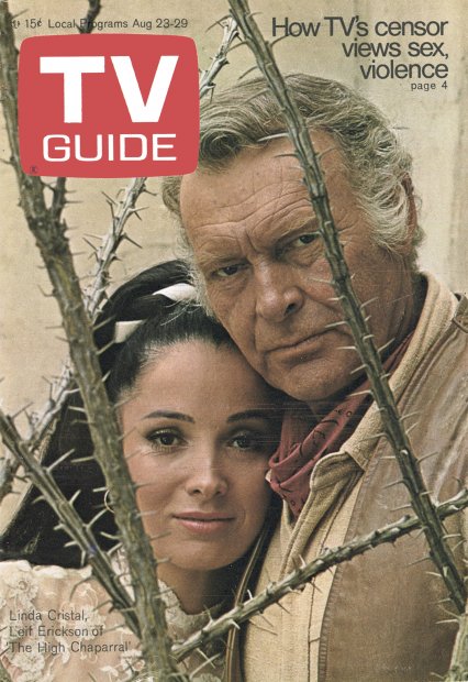 TV Guide cover - Linda Cristal, Leif Erickson - August 23, 1969