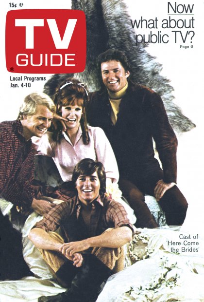 TV Guide cover - Robert Brown, Bridget Hanley, Bobby Sherman, David Soul - January 4, 1969