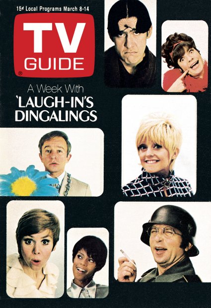 TV Guide cover - Chelsea Brown, Ruth Buzzi, Judy Carne, Henry Gibson, Goldie Hawn, Arte Johnson, JoAnne Worley - March 8, 1969