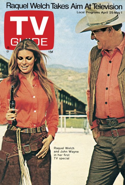 TV Guide cover - John Wayne, Raquel Welch - April 25, 1970